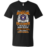 I Am An Houston Astros Girl I Was Born In December With My Heart On My Sleeve A Fire In My Soul And A Mouth I Cant Control - Men's V-Neck
