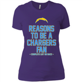 Reasons to be a Los Angeles Chargers Fan Complete List on Back - Ladies' Boyfriend T-Shirt
