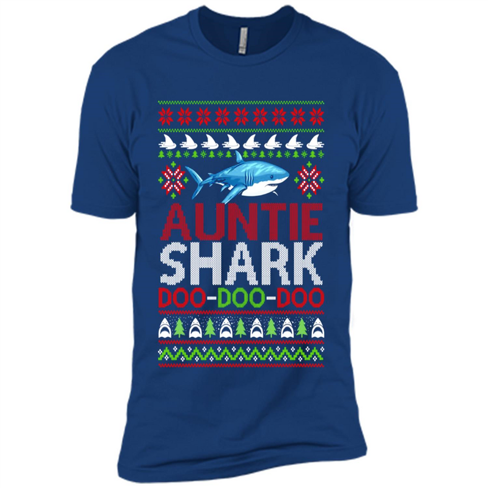 Auntie shark Doo Doo Doo Christmas - Premium Short Sleeve T-Shirt