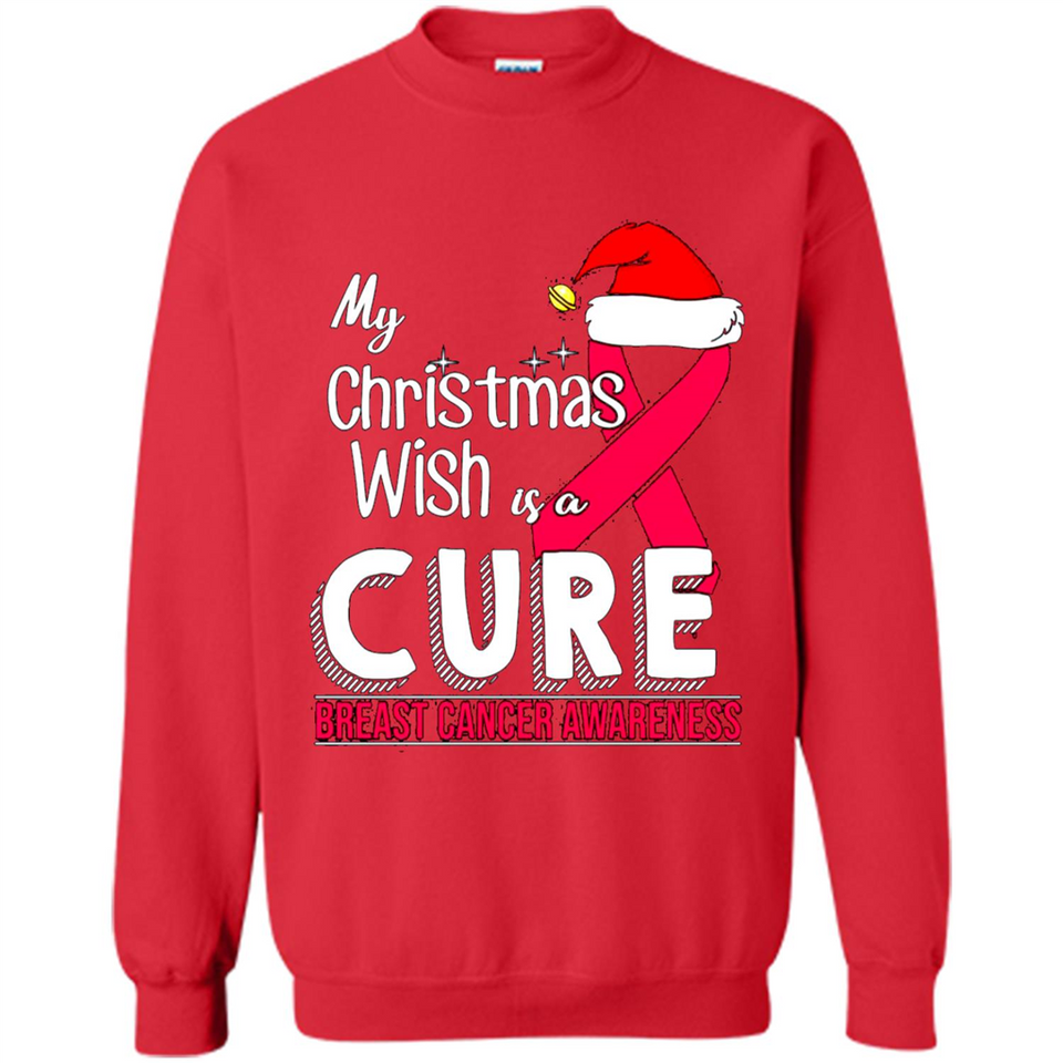 My Christmas Wish Is A Cure Breast Cancer Awareness sweater PINGPONG