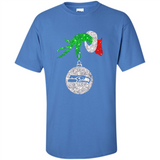 Funny Seattle Seahawks Glitter Grinch Monogram Ornament Christmas Gift - Shirt