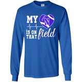 Northwestern Wildcats Football My Heart is on that Field - Long Sleeve T-Shirt