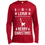 Vintage Tee For Women Men Graphic Shirts Lemur Ugly Christmas Sweater - Canvas Long Sleeve T-Shirt