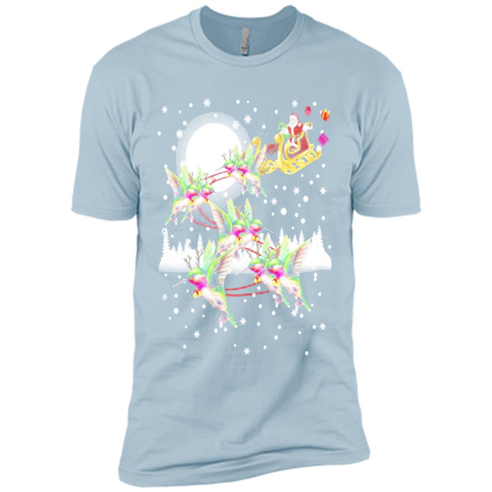 Hummingbird Santa Sleigh - Premium Short Sleeve T-Shirt