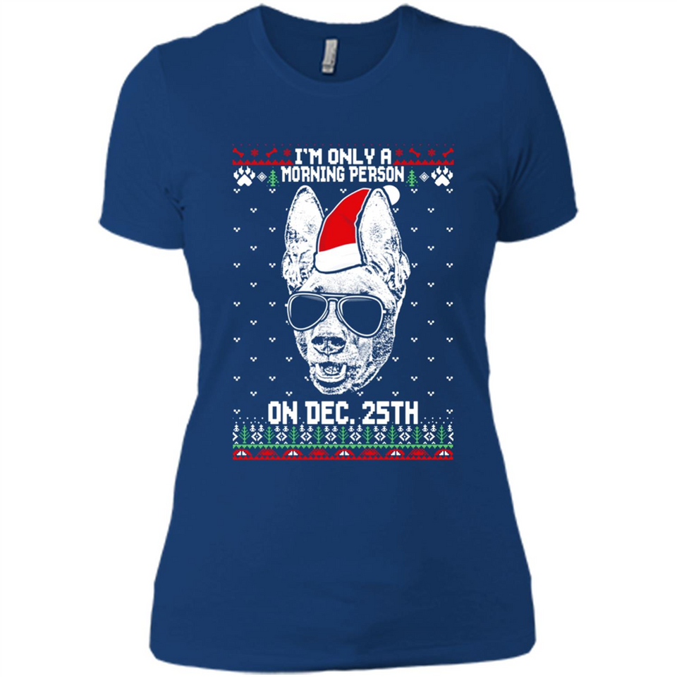 Morning Person Pharaoh Hound Funny Xmas - Ladies' Boyfriend T-Shirt