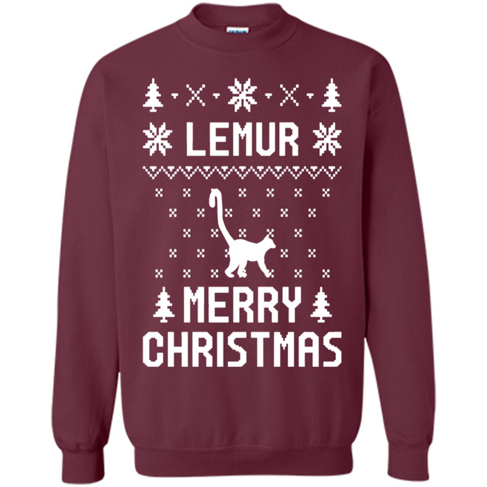 Vintage Tee For Women Men Graphic Shirts Lemur Ugly Christmas Sweater - Sweatshirt