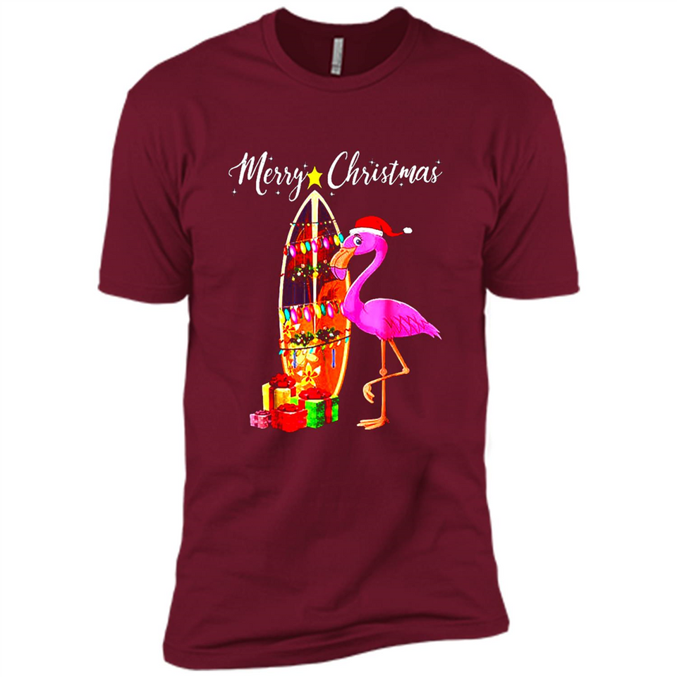 Flamingo Christmas Shirt, Merry Christmas Shirt , Flamingo - Premium Short Sleeve T-Shirt