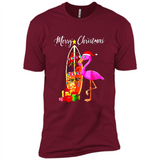 Flamingo Christmas Shirt, Merry Christmas Shirt , Flamingo - Premium Short Sleeve T-Shirt