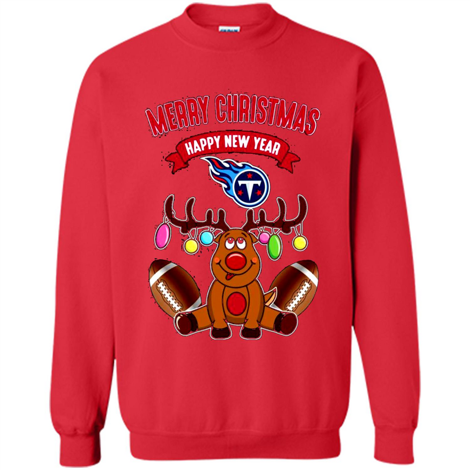 Tennessee Titans NFL Reindeer Funny Merry Christmas And Happy New Year