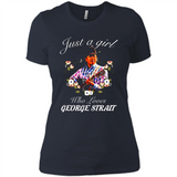Just a Girl Who Loves Music George Strait Shirt PINGPONG - Ladies' Boyfriend T-Shirt