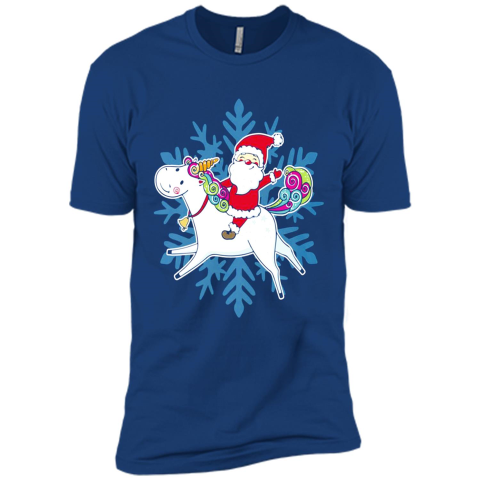 Unicorn And Santa Christmas 1 - Premium Short Sleeve T-Shirt