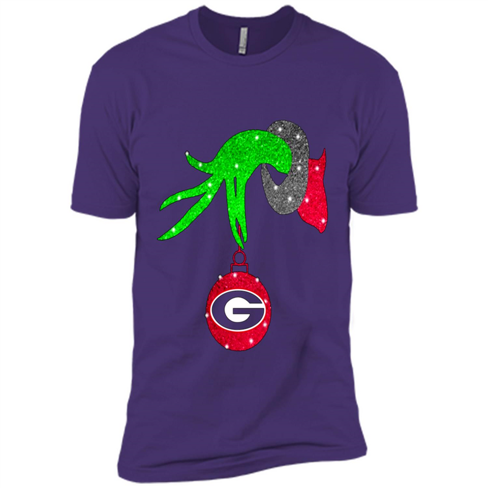 GRINCH HAND HOLDING GEORGIA BULLDOGS GLITTER CHRISTMAS PINGPONG