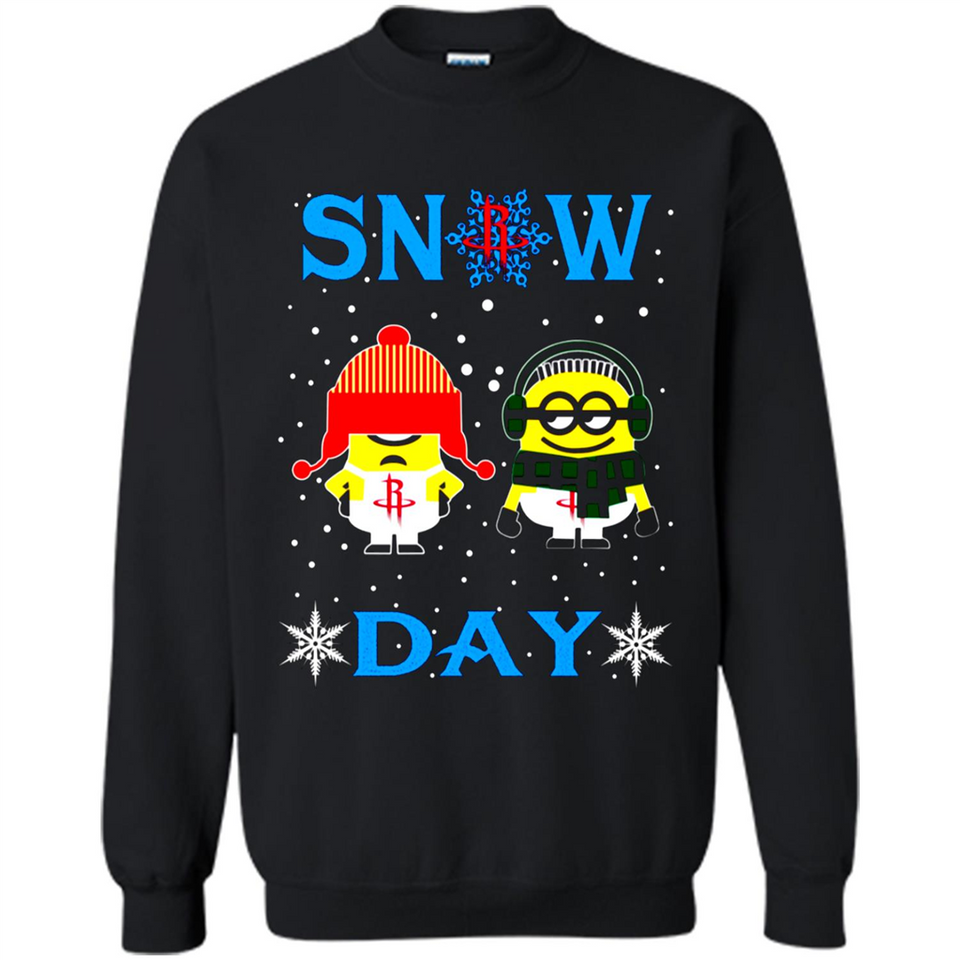 Snow Day Shirt For Houston Rockets Vs Minion Fans pingpong