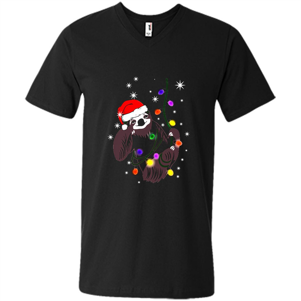 Cute Christmas Choloepus Sloth Santa Led Light Mug - Men's V-Neck