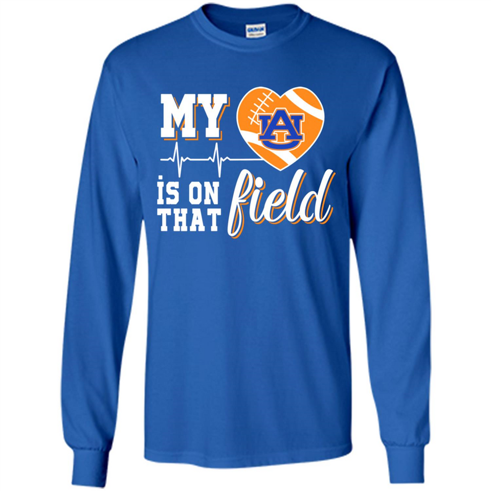 Auburn Tigers Football My Heart is on that Field - Long Sleeve T-Shirt