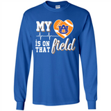 Auburn Tigers Football My Heart is on that Field - Long Sleeve T-Shirt