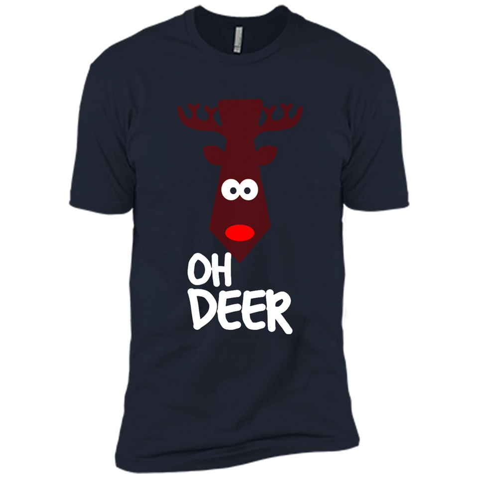 Oh Deer Christmas Reindeer Black mugs PINGPONG - Premium Short Sleeve T-Shirt