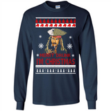 Jack sparrow Merry Drunk I'm Christmas - Long Sleeve T-Shirt