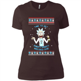 Rick and Morty Time to get Riggity Riggity Wrecked Son Christmas sweater - Ladies' Boyfriend T-Shirt