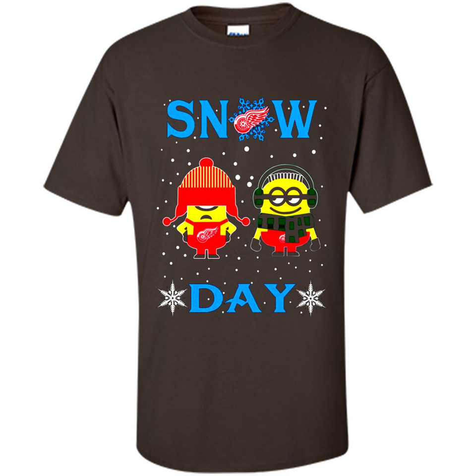 Snow Day Shirt For Detroit Red Wings Vs Minion Fans pingpong