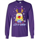 Minion Atlanta Braves Ugly Christmas Sweater Let it Snow - Long Sleeve T-Shirt