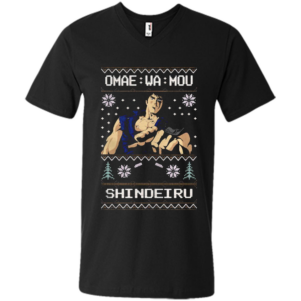 Omae Wa Mou Shindeiru Ugly Christmas Sweater - Men's V-Neck