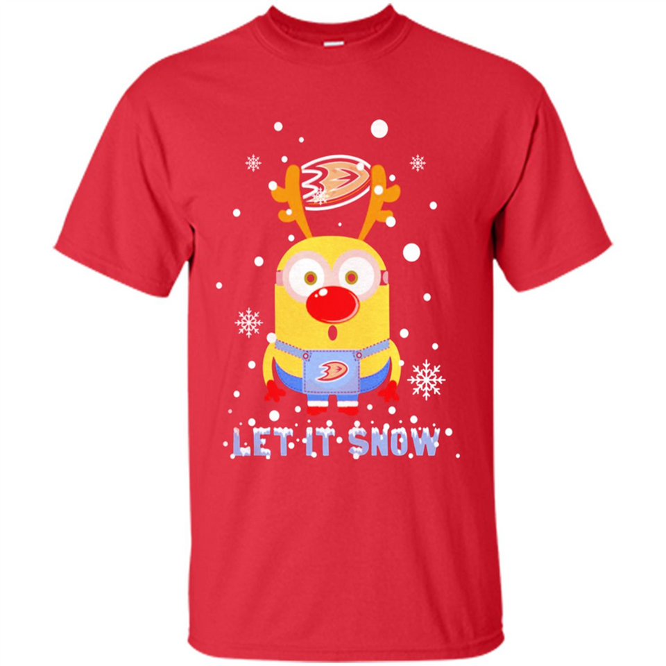 Minion Anaheim Ducks Ugly Christmas Sweater Let it Snow - Shirt