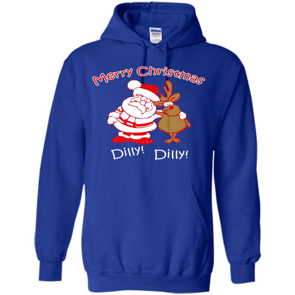 Christmas T-Shirt Santa And Reindeer Dilly Dilly - Hoodie