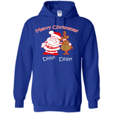 Christmas T-Shirt Santa And Reindeer Dilly Dilly - Hoodie