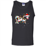 Christmas Lights Cow Wearing Santa Hat Funny Xmas Sweatshirt - Tank Top