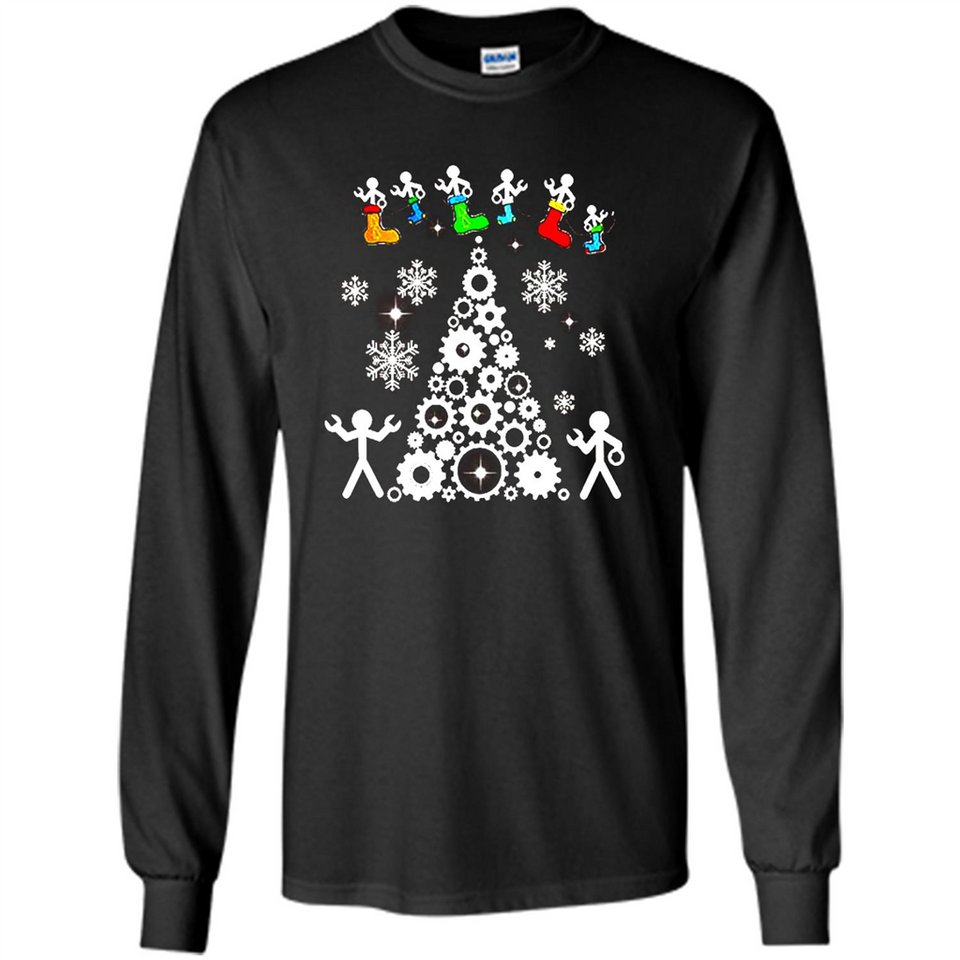 Funny Mechanics Ugly Christmas 2018 - Long Sleeve T-Shirt