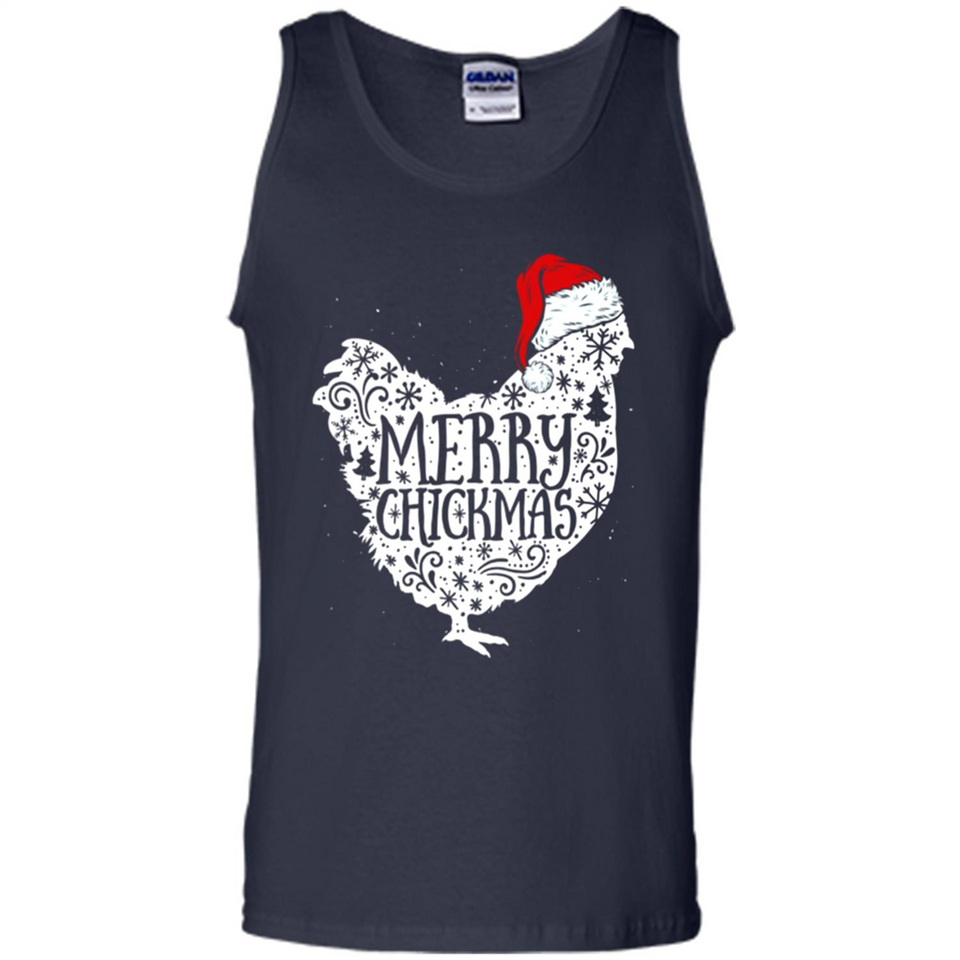 Chicken Christmas T Shirt Merry Chickmas Santa Claus Gifts - Tank Top