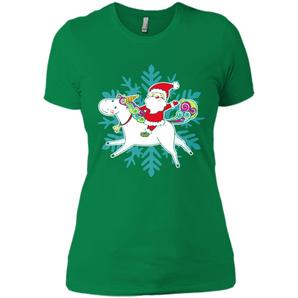 Unicorn And Santa Christmas 1 - Ladies' Boyfriend T-Shirt