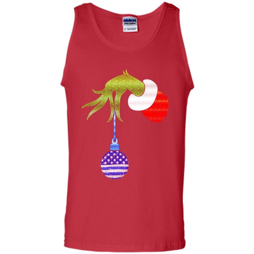 Grinch Holding American Flag ornament Christmas