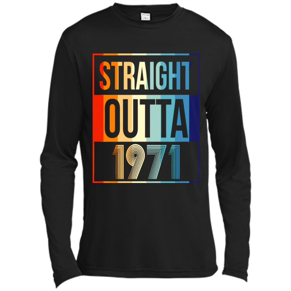 Retro Straight Outta 1971 47 Years Old - Canvas Long Sleeve T-Shirt