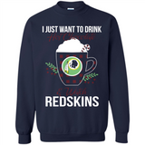 I Just Want To Drink Hot Chocolate & Watch Washington Redskins Ugly Christmas Sweater PINGPONG