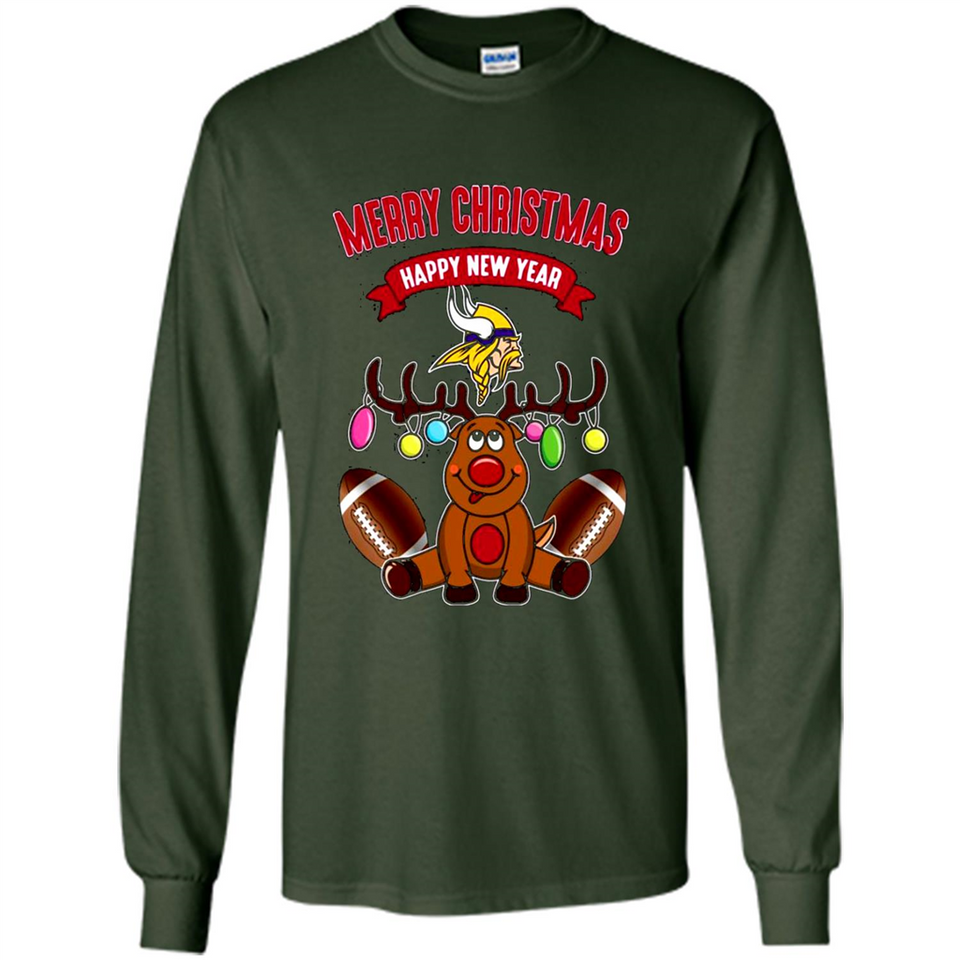 Minnesota Vikings NFL Reindeer Funny Merry Christmas And Happy New Year