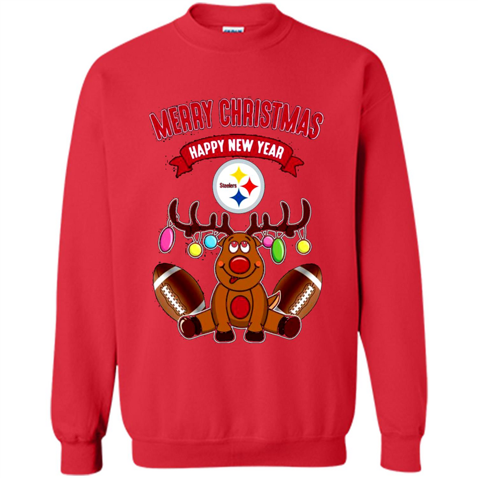 Pittsburgh Steelers NFL Reindeer Funny Merry Christmas And Happy New Year