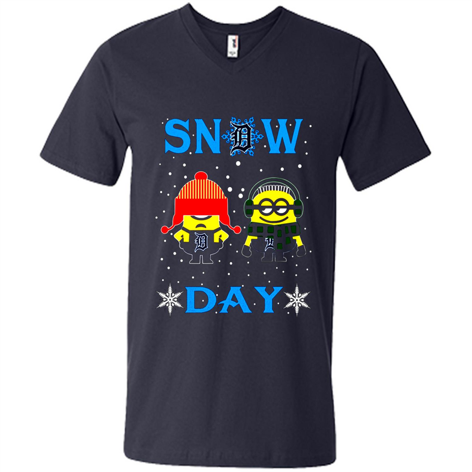 Snow Day Shirt For Detroit Tigers Vs Minion Fans pingpong