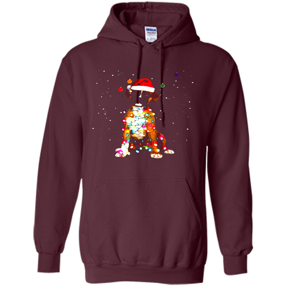 Christmas Lights Boxer Dog Funny Xmas Sweatshirt - Hoodie