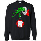 Christmas Nurse Grinch hand holding clinic dental ornament - Sweatshirt
