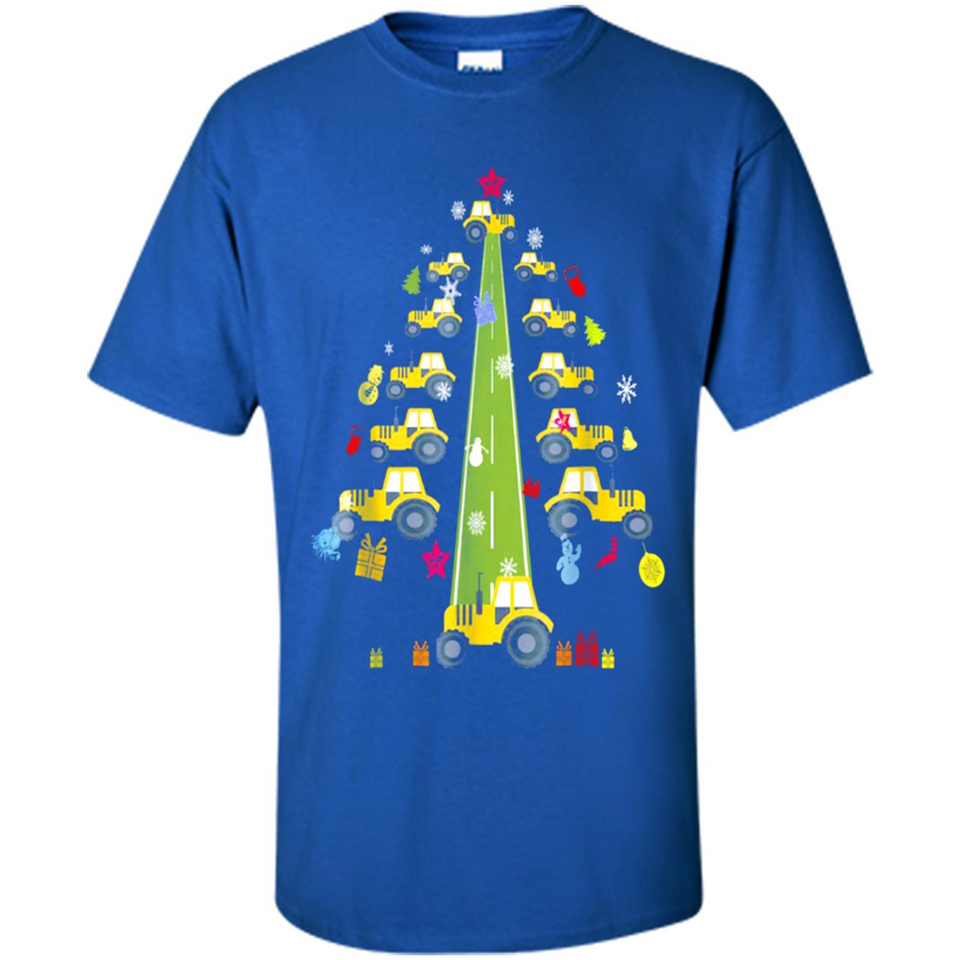 Tractor Car Christmas Tree T-shirt For Drivers