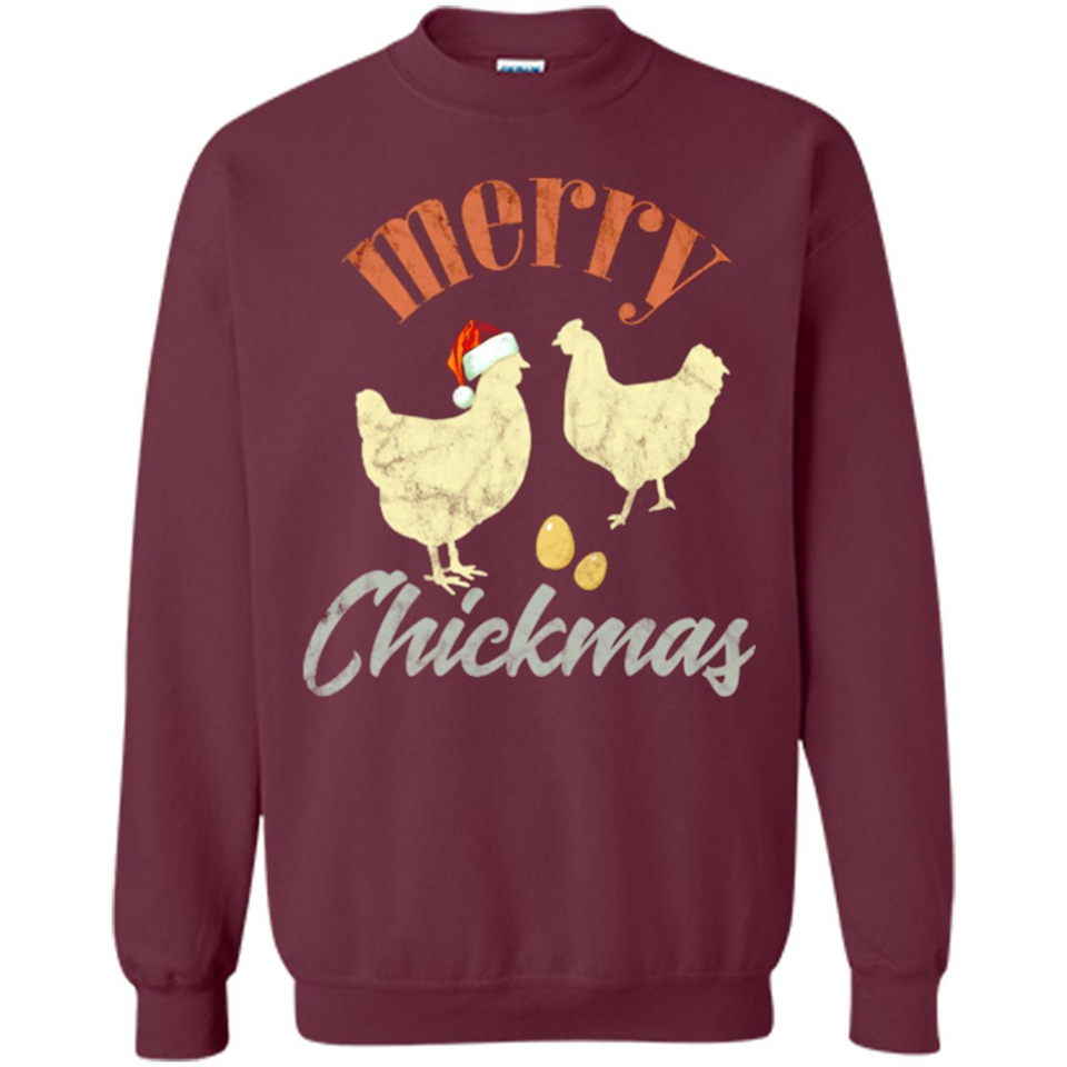 Christmas Chicken Vintage Shirt Funny Santa Hen Farmer Lover - Sweatshirt