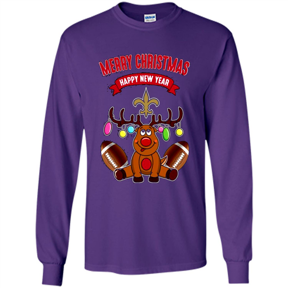 New Orleans Saints NFL Reindeer Funny Merry Christmas And Happy New Year
