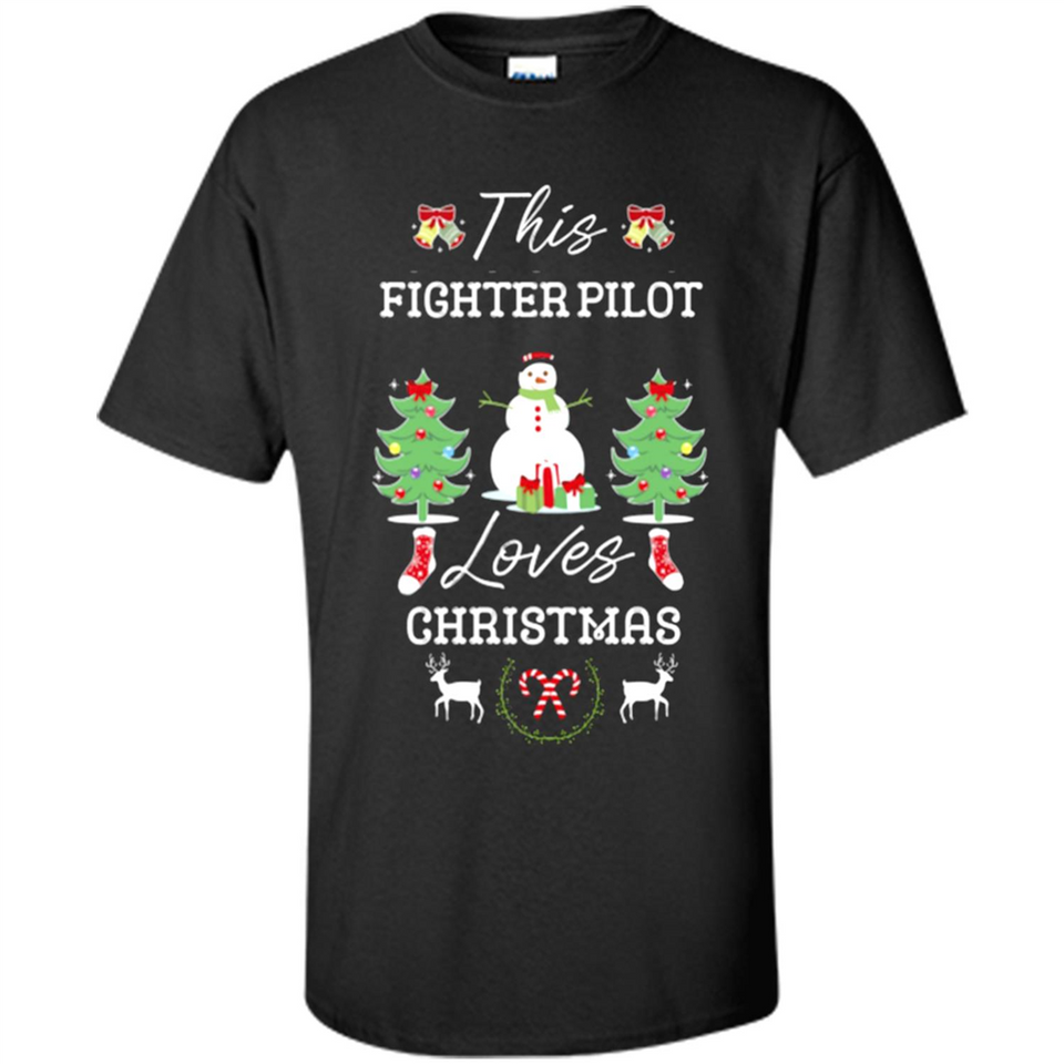 This Fighter Pilot Loves Christmas Tree Shirt with Snowman