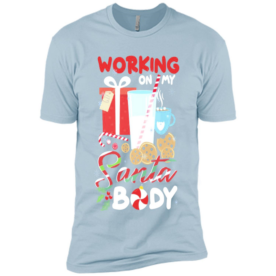 Working On My Santa Body Funny Christmas Gift Sleeve Xmas - Premium Short Sleeve T-Shirt