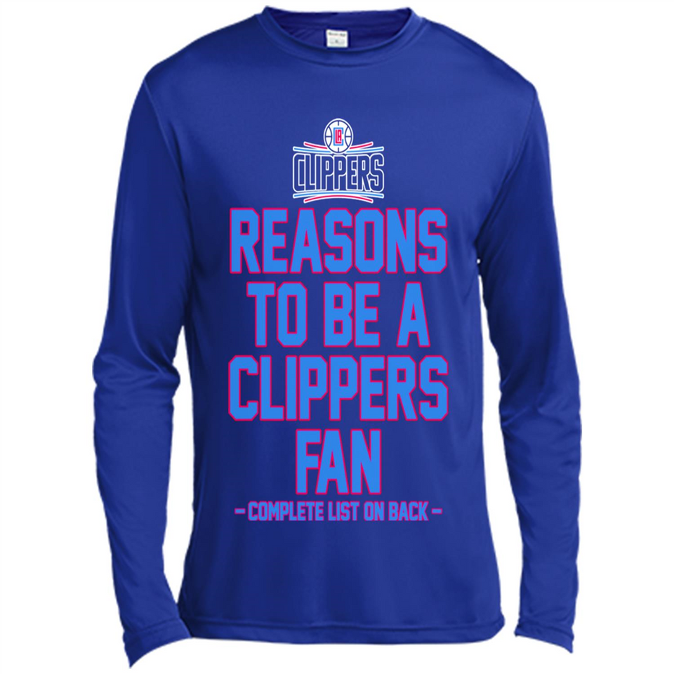 Reasons to be a LA Clippers Fan Complete List on Back - Canvas Long Sleeve T-Shirt