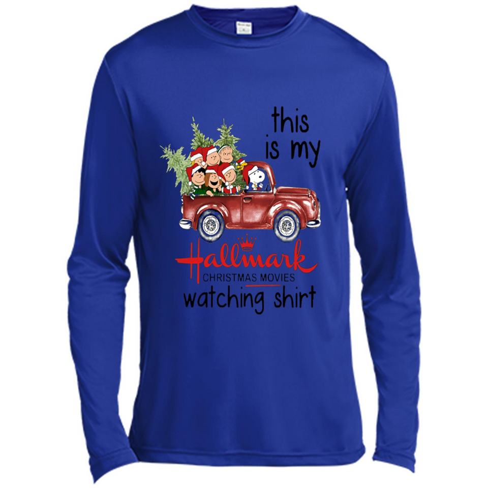 Snoopy This Is My Hallmark Christmas Movies Watching T-Shirt - Canvas Long Sleeve T-Shirt