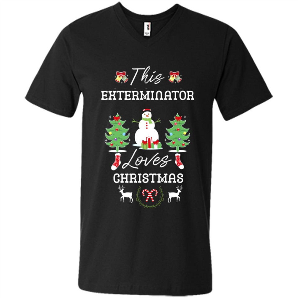This Exterminator Loves Christmas Tree Shirt with Snowman