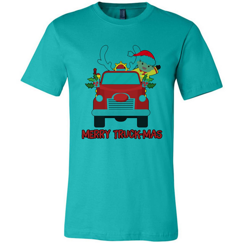 Merry Truck-Mas Christmas Fire Truck Cute Reindeer Sporty - Canvas Unisex T-Shirt